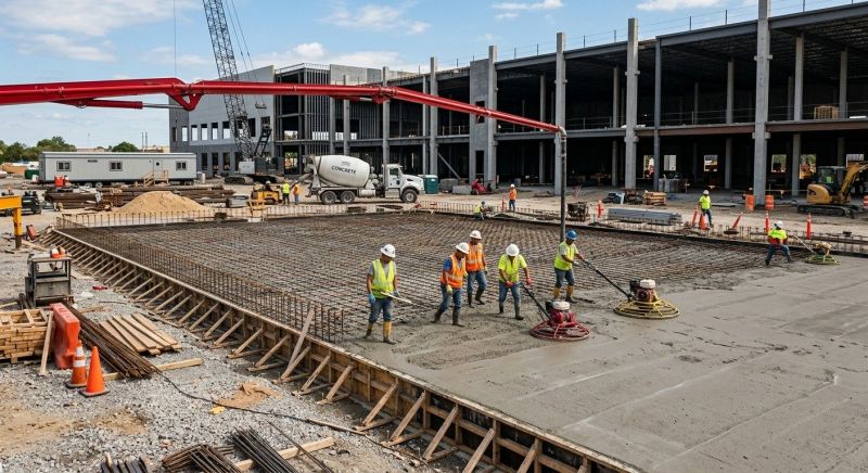 Commercial Slab Construction in Oconee County, SC